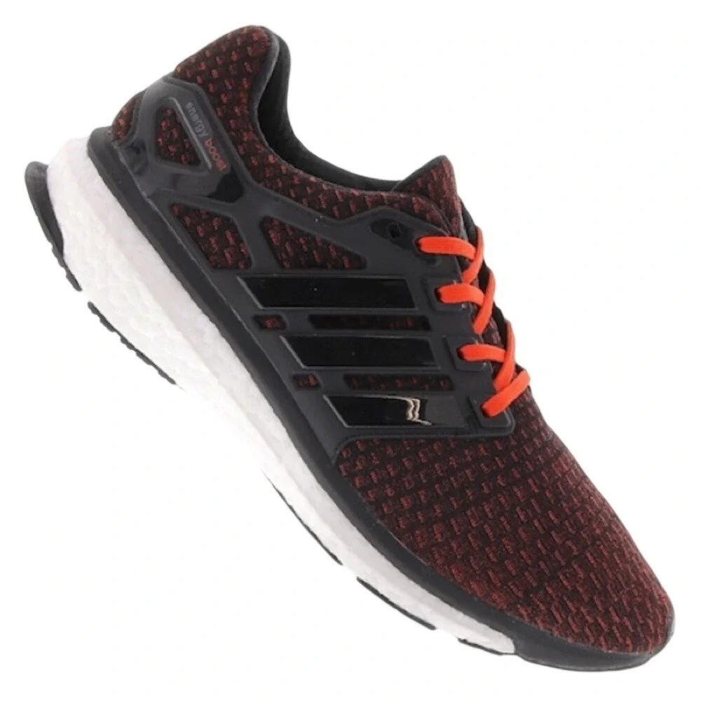 Adidas Energy Boost 2 Mens Running Shoes Black Burgundy Orange M18817 Size 10.5‎